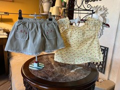 Vtg Gymboree 04 Strawberry Patch yellow smocked peasant top skort 18-24 2T