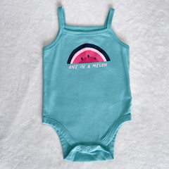 Old Navy Sleeveless Bodysuit | Baby Girls | 12-18 Months | Watermelon | Aqua