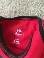 Infant Baby 0-3 Months Mickey Mouse Disney Snap Crotch Shirt Lightweight
