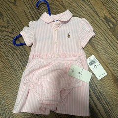 Ralph Lauren Polo Knit Mesh Oxford Dress Shirtdress & Bloomer Baby Size 6 mo