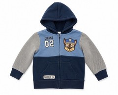 Paw Patrol Chase Hoodie Toddler 3T Zip Up Fleece Hooded Jacket Blue Gray