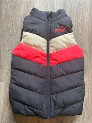 PUMA Girls Retro Striped Colorblock Puffer Vest – Size 3T