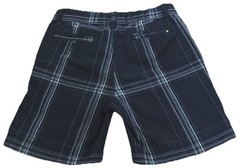 Quiksilver Black Gray White Plaid Adjustable Button Zip Shorts Toddler Size 24 M