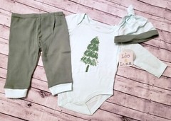 Organic Cotton 3-pc Bodysuit Pant Hat Set Baby Boys 3-6m All Seasons Soft Touch