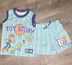 Disney Pixar Toy Story 2T Basketball Shorts Set Light Blue Sleeveless Top