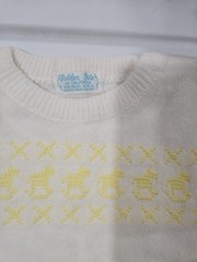 Vtg Golden Gate Fine Knit Baby Yellow Sweater And White Shirt Set.