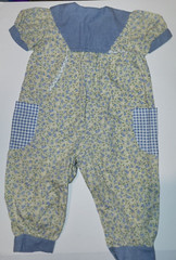 baby baluga New York SS Longall One Piece Light Blue & Yellow Floral & Checks 2T