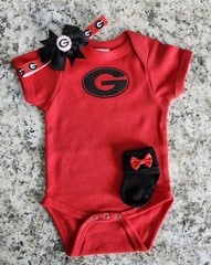 Georgia baby/newborn outfit Bulldogs baby girl Georgia baby gift girl