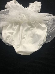 Unbranded Romper Skirt Tul Baby Girl Size 1 Year White Button Sleeveless