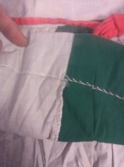 RARE Vtg 70s Colorblock Toddler Dress Handmade Mod Cottagecore White Green Red