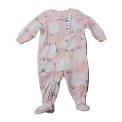 Carter’s Girls Warm Fleece Zipper Closure Long Sleeves Footie Pajama 6m