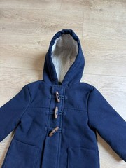 Oshkosh Bgosh Sherpa Lined Coat Baby 6-9 Mo Blue Toggle Button Hood Thick Winter