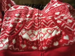 INFANTS 24 Mo HOODIE PULLOVER TOP 2 Pc SET, Red/White Hearts Stripes