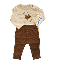 Carter’s Unisex Baby My First Thanksgiving 2 Piece Bodysuit & Pants 3 Months NWT