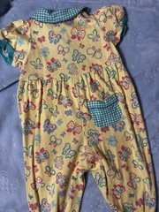 Vintage Rainbow Tag Butterfly Gymboree Infant Baby Romper