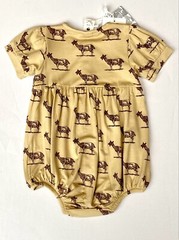 Kate Quinn Bamboo bubble Romper Retail $42 Price $30 6-12M Tan Billy Goat