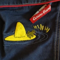 Curious George Adventures 3T 2pc Overalls Convertible Shortalls Set Embroidered