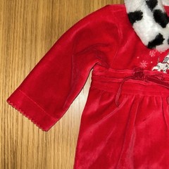 Collectible: Red Vintage Disney 101 Dalmatians Velour Romper *With Tags*
