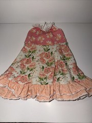 SWEET HONEY pink green FLORAL DRESS spaghetti strap size 3T