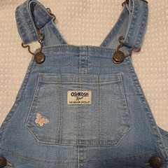 OshKosh B’gosh Girls 3T Blue Denim Overall One-Piece Butterfly Floral