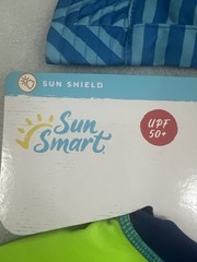 Sun Smart Dino Swim Shirt Rash Guard & Bucket Hat Kids Size M 2-4 Years UPF 50+