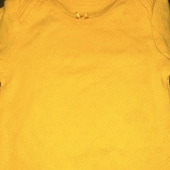 Yellow Solid Baby Bodysuit One-Piece Long Sleeve Crew Neck Snap 0-3M