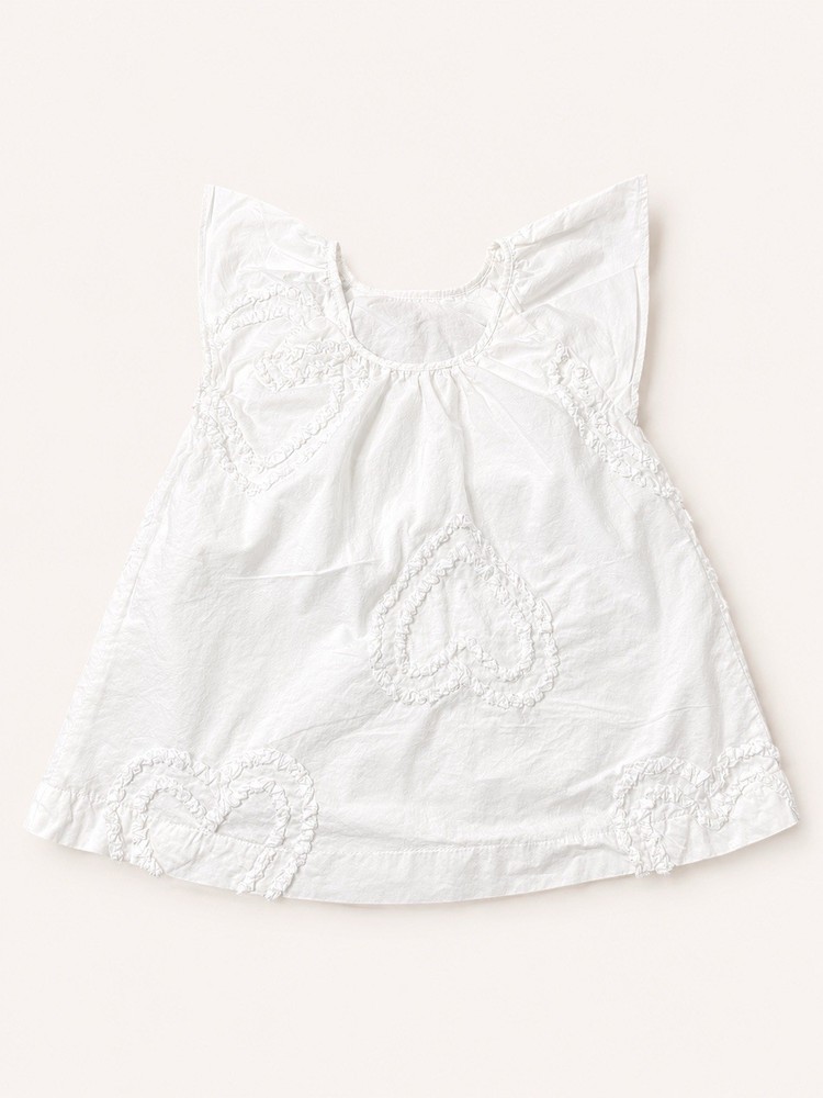 Zara Girls 2T White Embroidered A-Line Knee Length Dress Round Neck Sleeveless