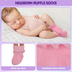 Toulite 12 Pairs Preemie Newborn Ruffle Ankle Socks