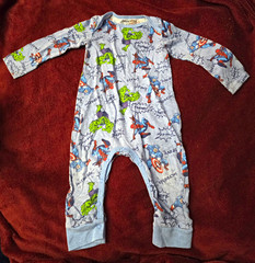Marvel Superhero One-Piece Sleeper 18M Blue Long Sleeve Snap