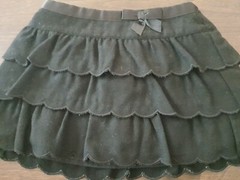 Janie and Jack Black Velvet Scalloped Bow Skirt Holidays 18 24 Months dressy