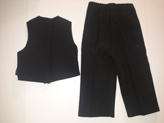 Vintage Baby Black Pants Black Vest Set Suit Toddler Measurements 80s