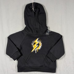 Epic Threads Toddler Hoodie Size 2T Black Lightning Bolt Cotton Polyester Blend