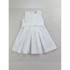 Crewcuts Collection sleeveless White Pleated Waistband Party Dress fit flare