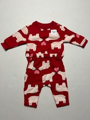 NWT Old Navy Baby Outfit Set 3-6M Polar Bear Heart Sweatshirt Sweatpants