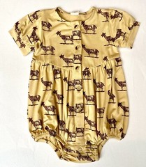 Kate Quinn Bamboo bubble Romper Retail $42 Price $30 3-6 M Tan Billy Goat