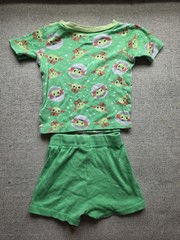 Star Wars Grogu 2-Piece Pajama Set Green 2T Cotton Knit Short Sleeve Snug