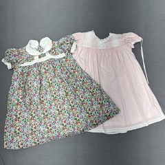 Lot of 2 BELLA BLISS Girls Pink and Floral Dresses Dress Toddler Size 2