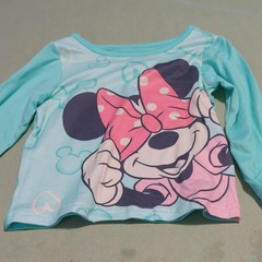 Disney Junior Girls 2T Blue Minnie Mouse Graphic Crew Neck Flame Resistant Tee