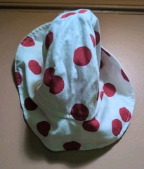 Set-Handmade Dress With Matching(reversible)Hat White/Red/Green Roses, 12-18mos