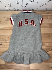 VTG Ralph Lauren Polo USA Gray Half Zip Ruffled Dress 9M