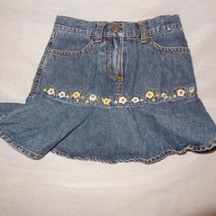 Skort Jean Denim Size 3T 3 Girls Ruffle Flowers Shorts Skirt Combo Gymboree