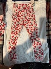 Girls 5T Pink Strawberry Pajama Pants 100% Cotton Elastic Waist 1 Piece