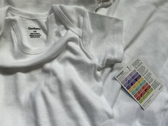 NWT Gerber Baby White Short Sleeve Bodysuits Lot Of 7 Sz 12 Mos