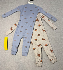 Pekkle 2-pack Sleepers – Dinosaurs & Construction Theme – 12M – NWT