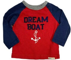 Baby Gap Boys 12-18 Months Red Dream Boat Valentines Day Nautical Anchor Shirt