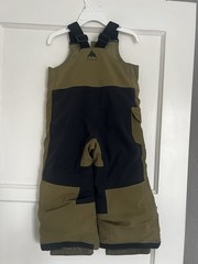 Burton Ski Salopettes Green Black 2T Insulated Adjustable Extendable Legs