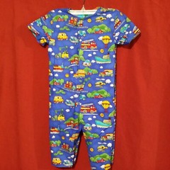 Armanda’s Handmade REVERSIBLE BOY suit Rompers Quality 100% Cotton 12& + Mon