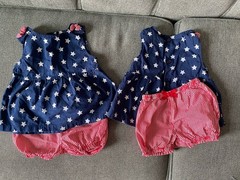 Carter’s Child Of Mine Set Of2 Twins Patriotic dress bloomers July 4th 250 6-9m