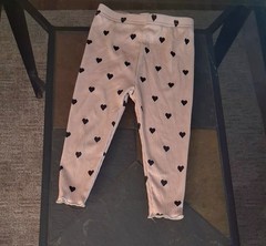 Gold Heart Print Knit 2-Piece Unisex Baby Outfit Set Shirt + Pants 9-12M
