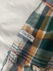 NWT RUFFLE BUTTS TODDLER GIRLS DRESS SIZE 3T GREEN WH ORANGE PLAID